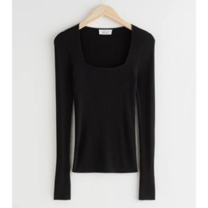 And Other Stories Ribbed Square Neck Long Sleeve